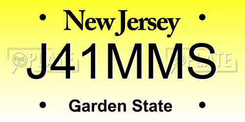 J41MMS New Jersey License Plate