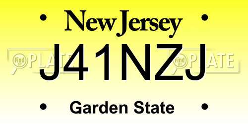 J41NZJ New Jersey License Plate
