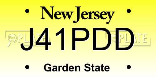 J41PDD New Jersey License Plate
