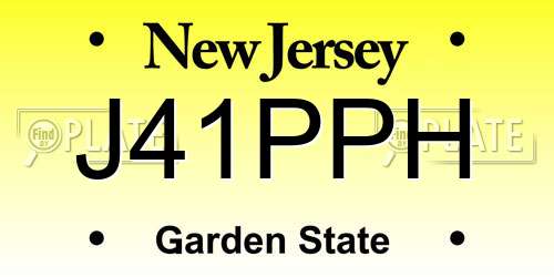 J41PPH New Jersey License Plate