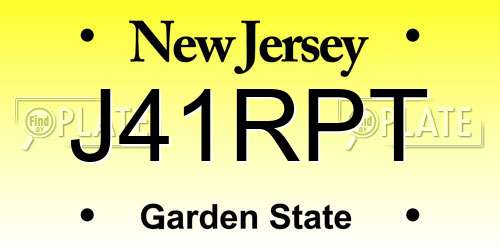 J41RPT New Jersey License Plate