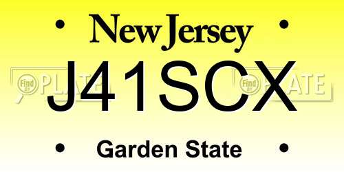 J41SCX New Jersey License Plate
