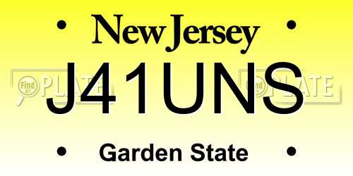 J41UNS New Jersey License Plate