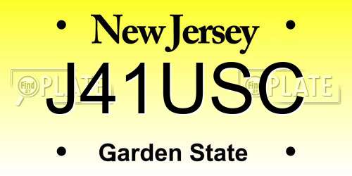 J41USC New Jersey License Plate