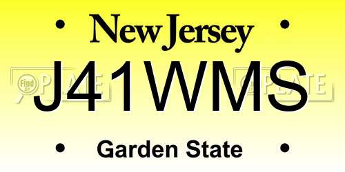 J41WMS New Jersey License Plate