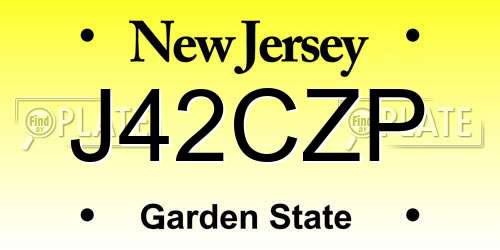 J42CZP New Jersey License Plate
