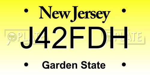 J42FDH New Jersey License Plate