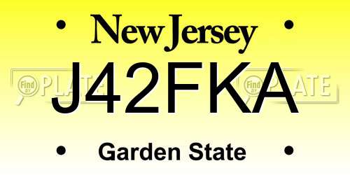 J42FKA New Jersey License Plate