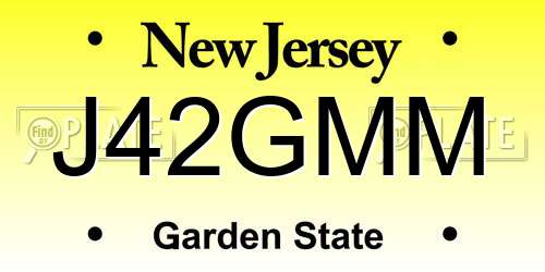 J42GMM New Jersey License Plate