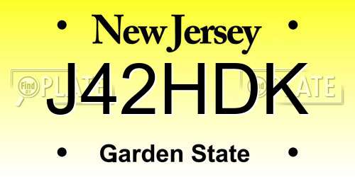 J42HDK New Jersey License Plate