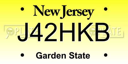J42HKB New Jersey License Plate