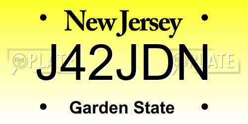 J42JDN New Jersey License Plate