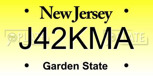 J42KMA New Jersey License Plate