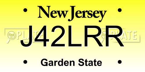 J42LRR New Jersey License Plate