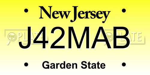 J42MAB New Jersey License Plate