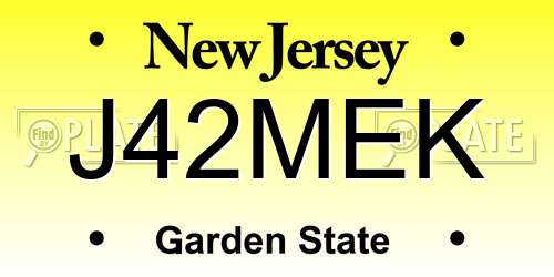 J42MEK New Jersey License Plate