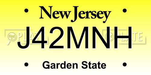J42MNH New Jersey License Plate
