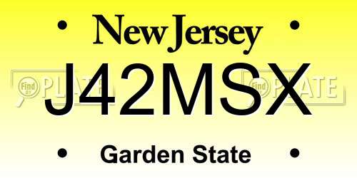 J42MSX New Jersey License Plate