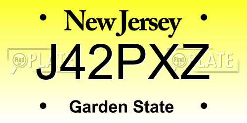 J42PXZ New Jersey License Plate