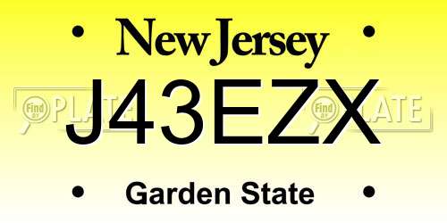 J43EZX New Jersey License Plate