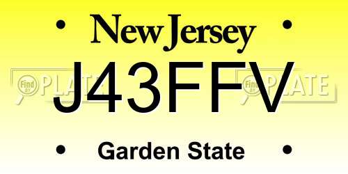 J43FFV New Jersey License Plate