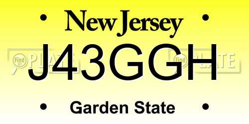 J43GGH New Jersey License Plate
