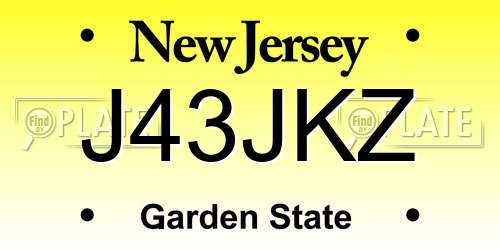 J43JKZ New Jersey License Plate