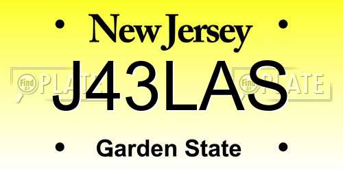 J43LAS New Jersey License Plate