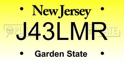 J43LMR New Jersey License Plate