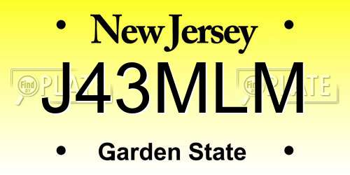 J43MLM New Jersey License Plate