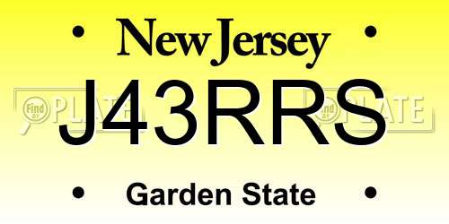 J43RRS New Jersey License Plate
