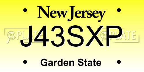J43SXP New Jersey License Plate
