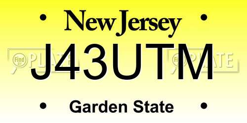 J43UTM New Jersey License Plate