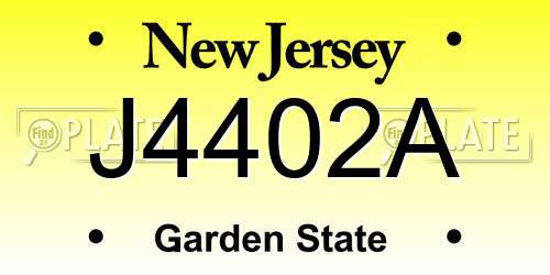 J4402A New Jersey License Plate