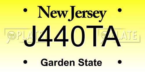 J440TA New Jersey License Plate