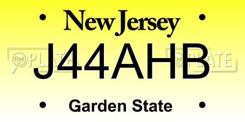 J44AHB New Jersey License Plate