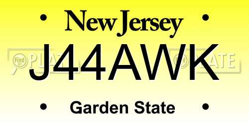 J44AWK New Jersey License Plate