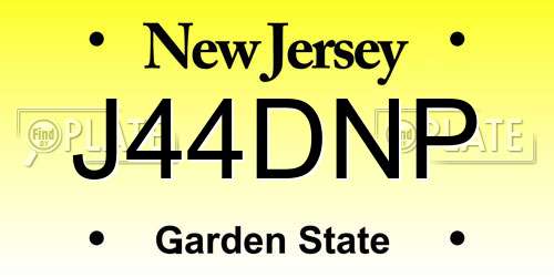 J44DNP New Jersey License Plate