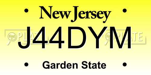 J44DYM New Jersey License Plate