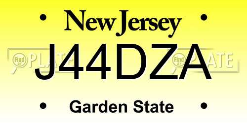 J44DZA New Jersey License Plate