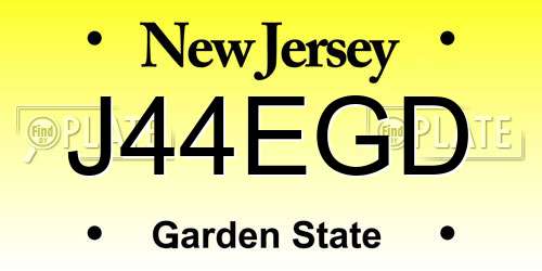 J44EGD New Jersey License Plate