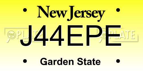 J44EPE New Jersey License Plate