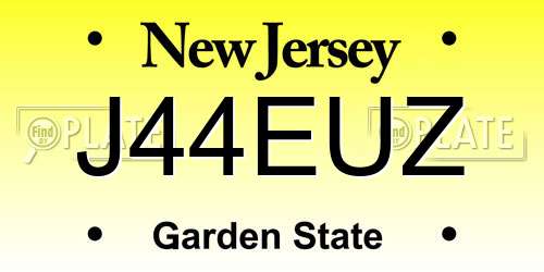 J44EUZ New Jersey License Plate