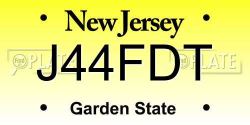 J44FDT New Jersey License Plate