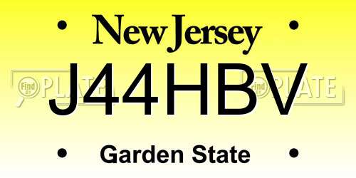 J44HBV New Jersey License Plate