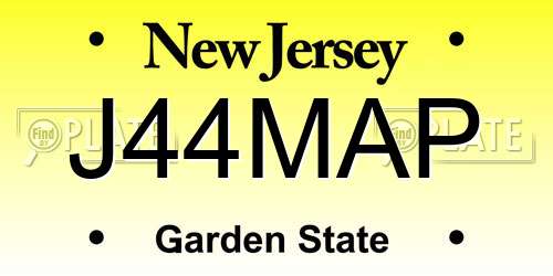 J44MAP New Jersey License Plate