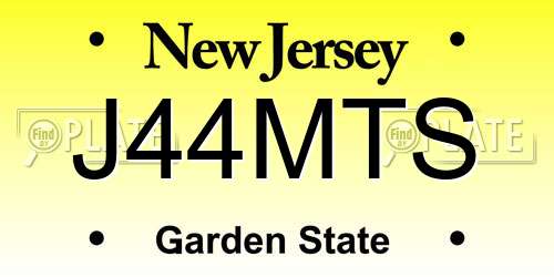 J44MTS New Jersey License Plate