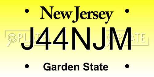 J44NJM New Jersey License Plate