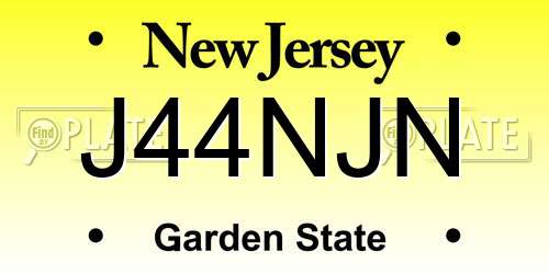 J44NJN New Jersey License Plate