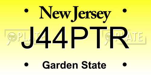 J44PTR New Jersey License Plate